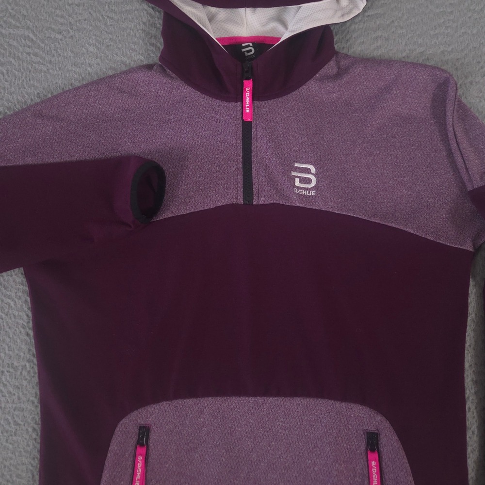 Daehlie Hoodie Womens M Purple Half Zip Fleece Performance Midlayer‎ Activewear